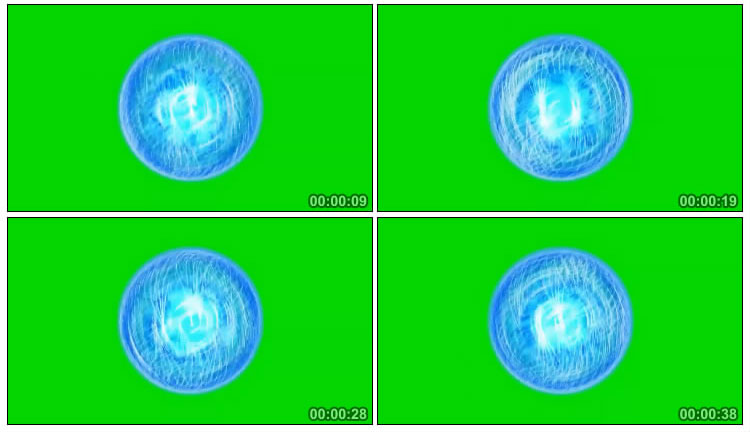 闪电球能量球火影忍者螺旋丸绿屏抠像特效视频素材