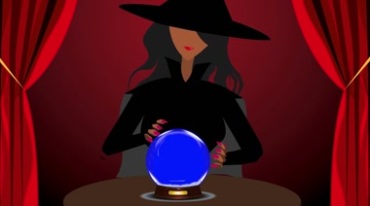 女巫占卜魔法球绿屏后期特效视频素材