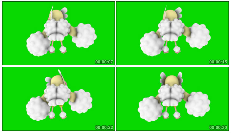卡通泡泡浴可爱鸟绿屏抠图后期特效视频素材