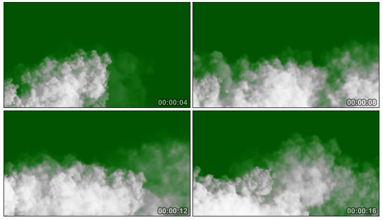 烟雾浓烟白烟从左向右移动绿屏后期特效视频素材