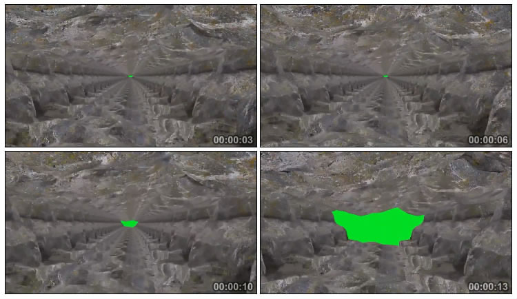 岩石隧道山洞矿山穿梭洞口绿屏特效视频素材