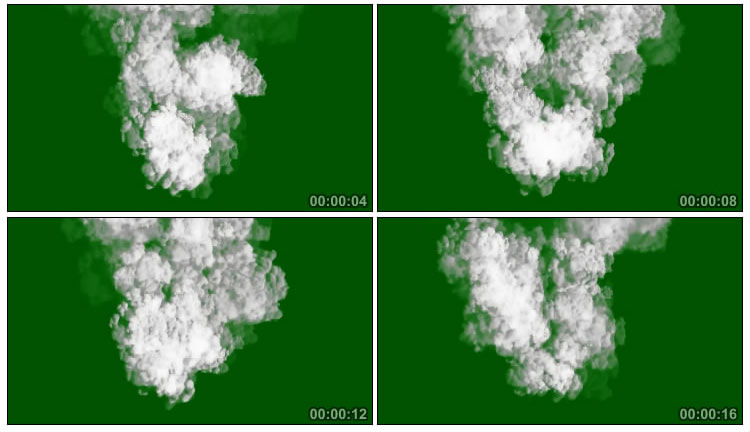 火山烟尘浓烟滚滚绿屏抠像后期特效视频素材