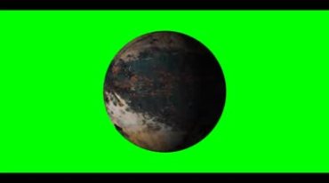 烧焦的地球转动绿屏抠像后期特效视频素材