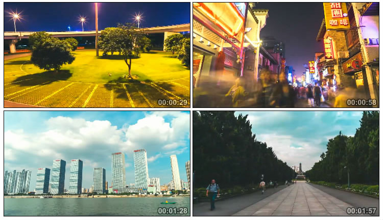 湖南长沙城市建筑街景宣传片延时摄影视频素材