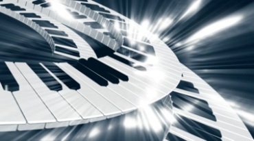黑白琴键钢琴按键旋转动态背景视频素材