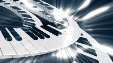 黑白琴键钢琴按键旋转动态背景视频素材