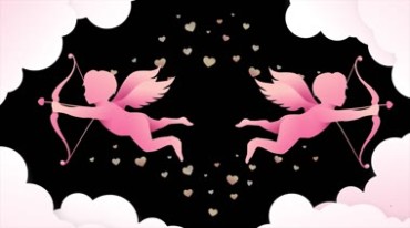 魅力爱情天使丘比特拿弓箭后期特效视频素材