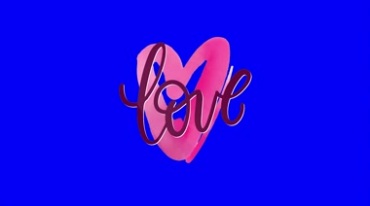 爱情love字母蓝屏后期特效视频素材
