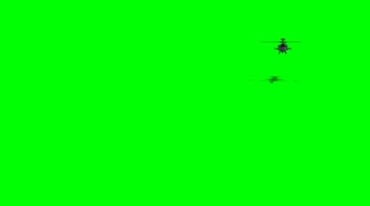 Apache直升飞机飞来绿幕抠像后期特效视频素材