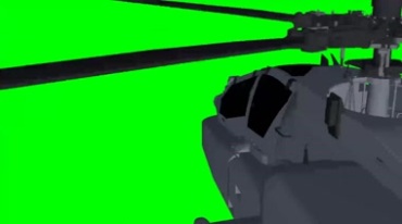 Apache直升机叶片旋转绿屏后期特效视频素材