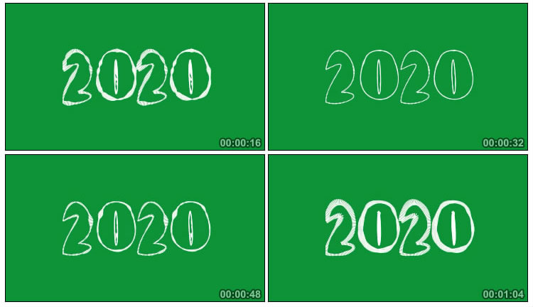 2020数字音浪震动抖动绿屏抠像后期特效视频素材