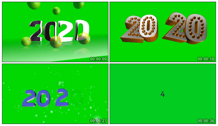 2020数字艺术字体绿屏后期特效视频素材