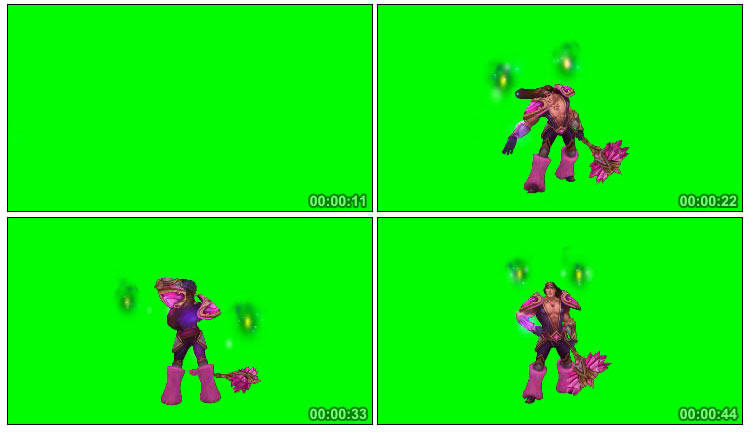 LOL英雄联盟宝石骑士塔里克英雄人物绿屏抠图后期特效视频素材