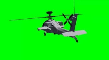 Apache直升机飞行绿屏抠像后期特效视频素材