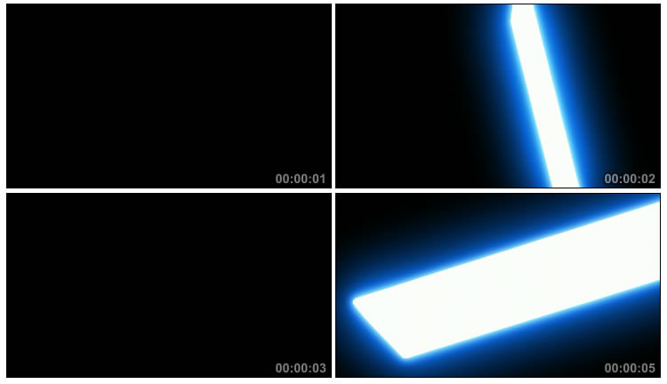 激光剑荧光管黑屏透明通道后期特效视频素材