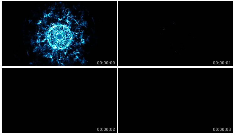 魔法粒子爆炸光效透明通道后期特效视频素材