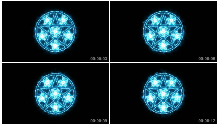 魔法阵五芒星图腾光效黑屏抠像特效视频素材