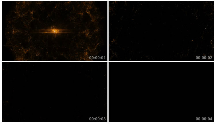 金色粒子大爆炸炫光黑屏后期特效视频素材