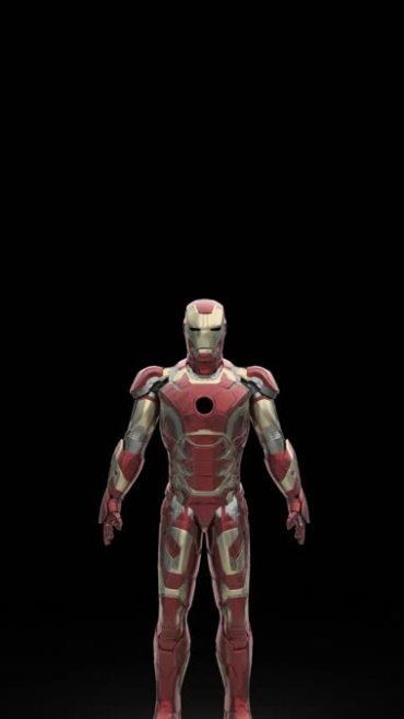 钢铁侠铠甲变身穿戴透明抠像后期特效视频素材
