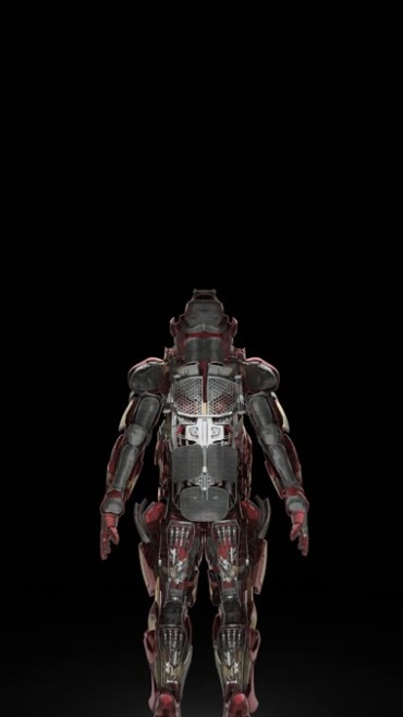 钢铁侠铠甲变身穿戴透明抠像后期特效视频素材