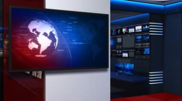 国际新闻播报直播演播室背景视频素材