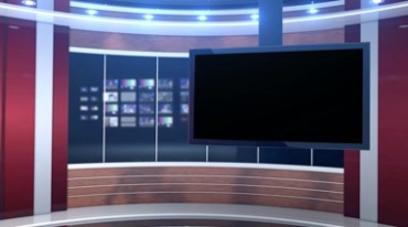 虚拟演播室主播间新闻直播厅背景视频素材