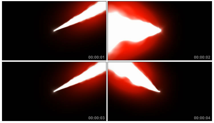 激光穿行红色火焰光线黑屏后期特效视频素材