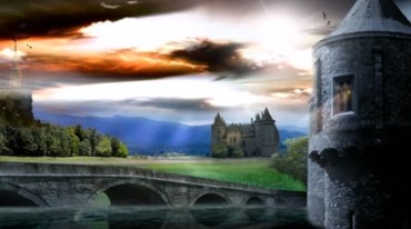 欧洲古堡城堡外观远景Led视频素材