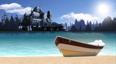 唯美风景搁浅的小船小舟背景视频素材