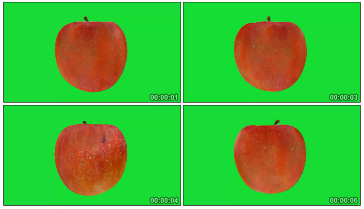 红苹果水果绿屏抠像后期特效视频素材