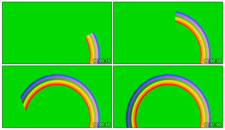 彩虹拱门绿屏抠像后期特效视频素材