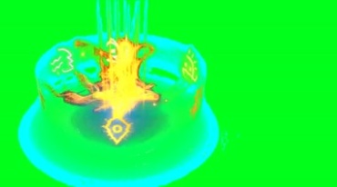 魔法火焰符咒绿幕后期特效视频素材