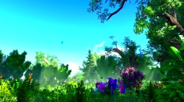 绿树森林童话世界动态背景视频素材