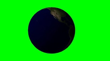 地球转动旋转绿屏抠像后期特效视频素材