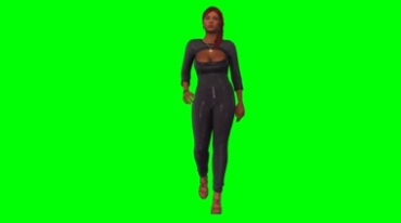 侠盗猎车手GTA5黑人美女走路绿屏后期特效视频素材