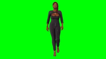 侠盗猎车手GTA5黑人美女走路绿屏后期特效视频素材