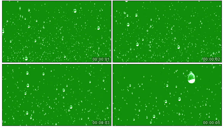雨点静止悬浮控制下雨绿布抠像后期特效视频素材
