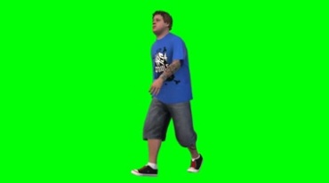 侠盗猎车手GTA5人物走路绿屏后期特效视频素材