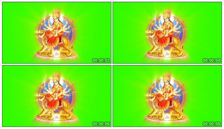 印度佛像绿屏抠像后期特效视频素材