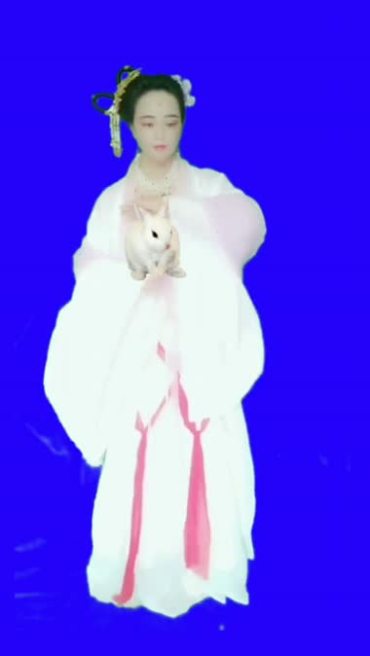 白衣仙子美女人物抠像后期特效视频素材