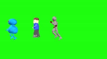 我的世界动画人奔跑绿布后期特效视频素材