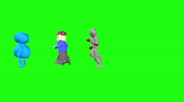 我的世界动画人奔跑绿布后期特效视频素材