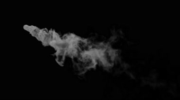 魔幻烟雾烟团斜上飞过透明通道黑屏抠像后期特效视频素材