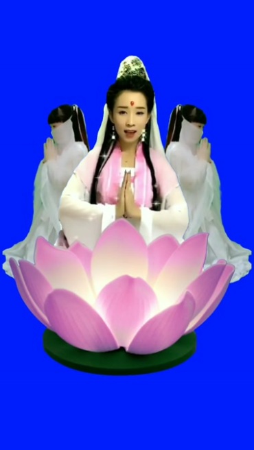 观世音菩萨美女唱佛经人物抠像后期特效视频素材