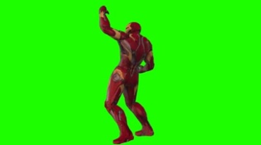 钢铁侠拳击打拳人物抠像绿布后期特效视频素材