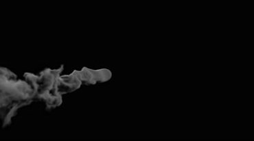 魔法烟雾划过烟团透明通道黑屏抠像后期特效4K视频素材