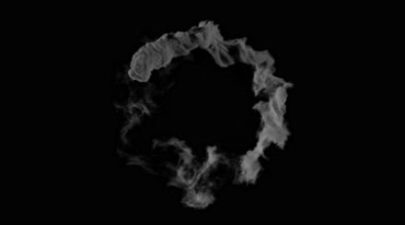 魔法烟团烟雾绕圆圈圆环透明通道黑屏特效视频素材