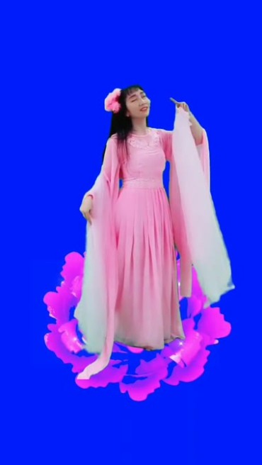 美女仙女仙子神仙蓝屏人物抠像后期特效视频素材