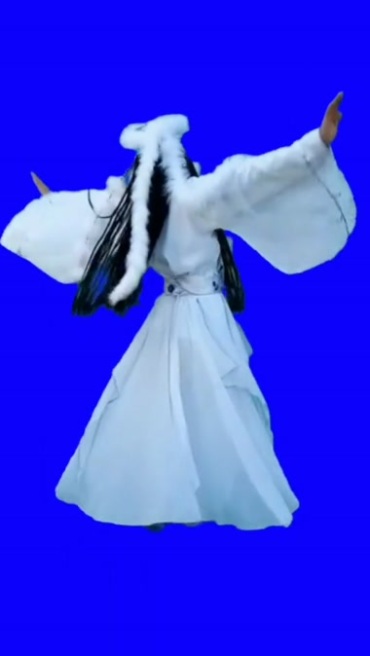 香妃格格公主跳舞旋转人物抠像后期特效视频素材