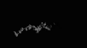 一串烟团运动魔法烟效黑屏抠像透明通道特效视频素材